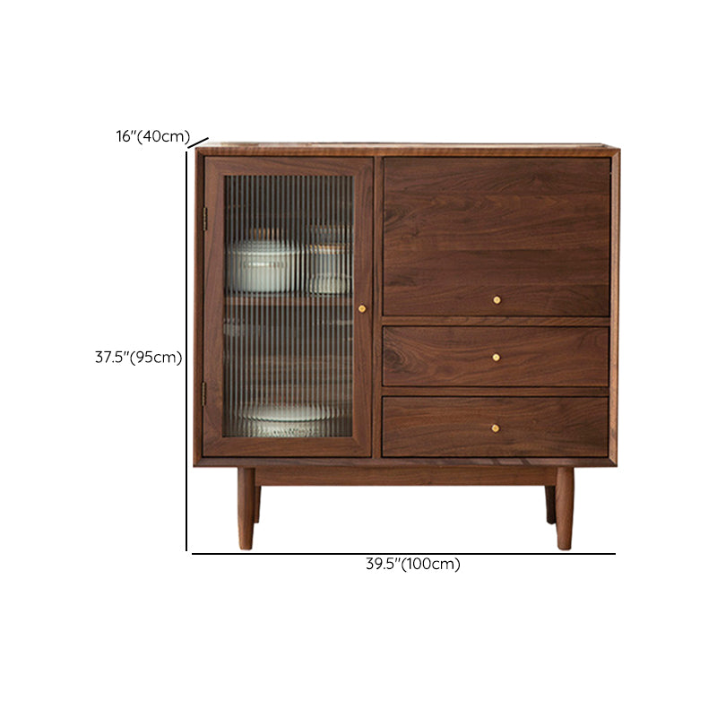 Modern Sideboard Buffet Cabinets Pine Solid Wood Adjustable Shelving Buffet Sideboard