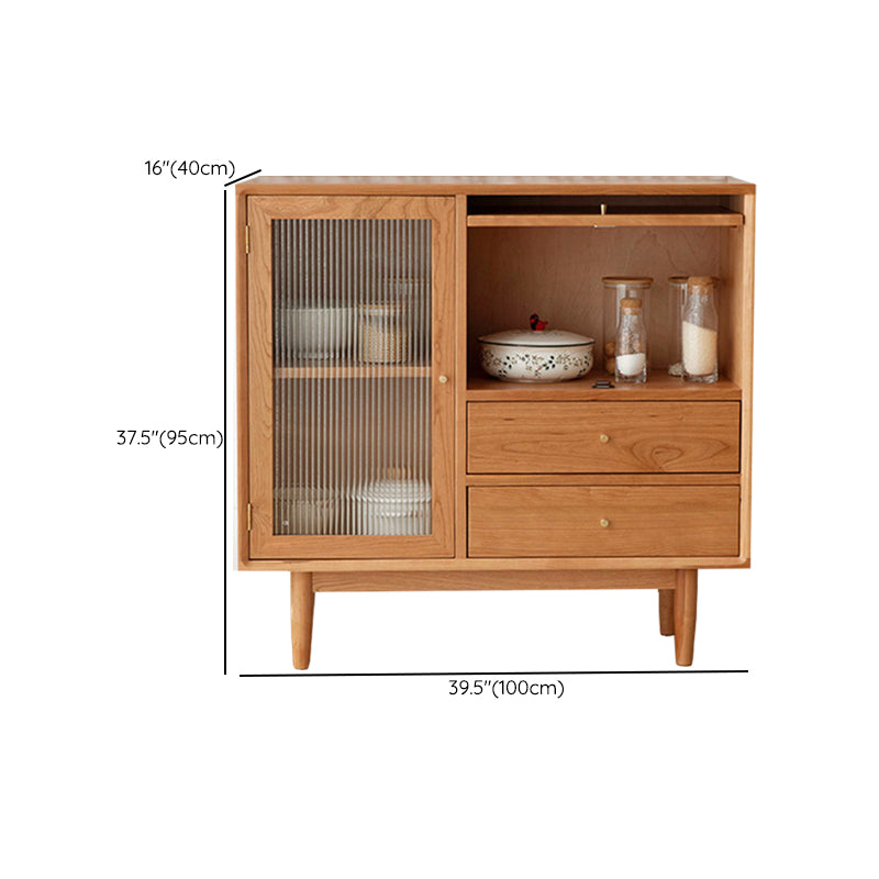 Modern Sideboard Buffet Cabinets Pine Solid Wood Adjustable Shelving Buffet Sideboard