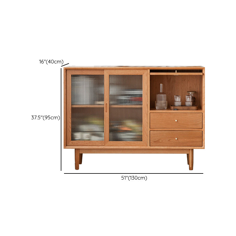 Modern Sideboard Buffet Cabinets Pine Solid Wood Adjustable Shelving Buffet Sideboard