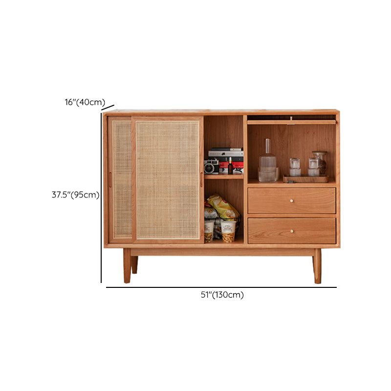 Modern Sideboard Buffet Cabinets Pine Solid Wood Adjustable Shelving Buffet Sideboard