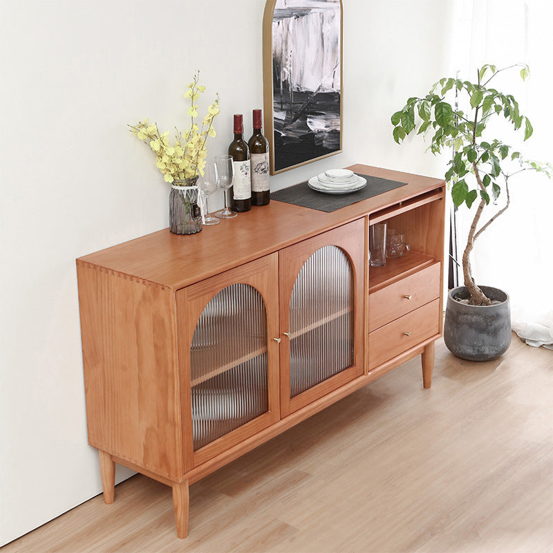 Modern Sideboard Buffet Cabinets Drawers and Doors Pine Solid Wood Buffet Sideboard