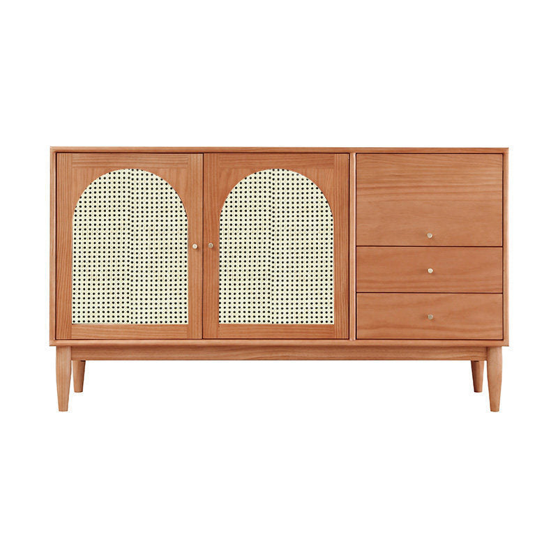 Modern Sideboard Buffet Cabinets Drawers and Doors Pine Solid Wood Buffet Sideboard