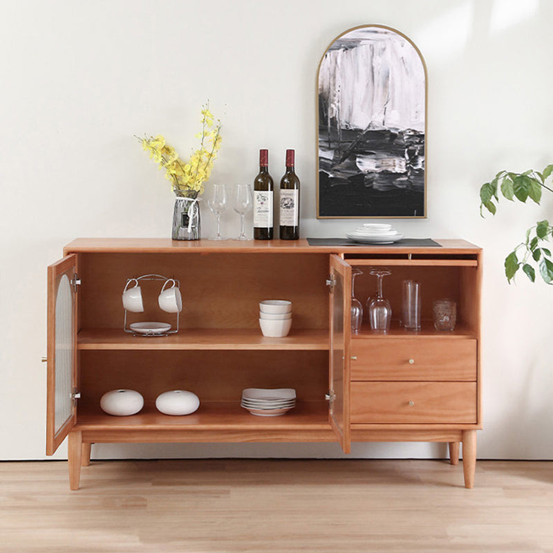 Modern Sideboard Buffet Cabinets Drawers and Doors Pine Solid Wood Buffet Sideboard