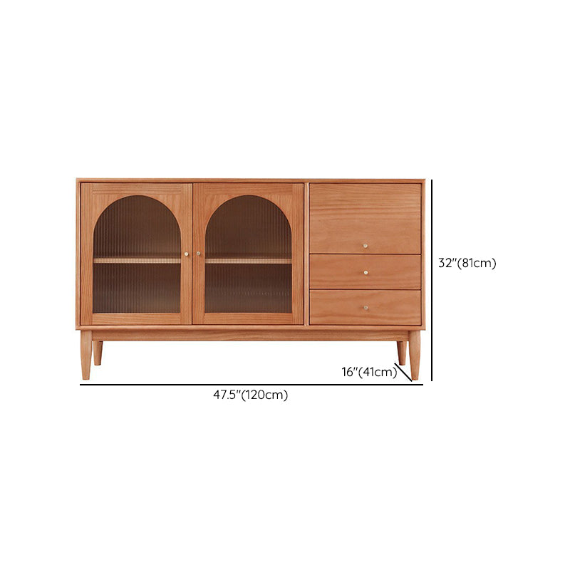 Modern Sideboard Buffet Cabinets Drawers and Doors Pine Solid Wood Buffet Sideboard