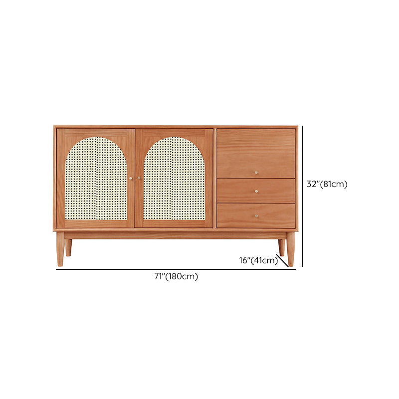 Modern Sideboard Buffet Cabinets Drawers and Doors Pine Solid Wood Buffet Sideboard