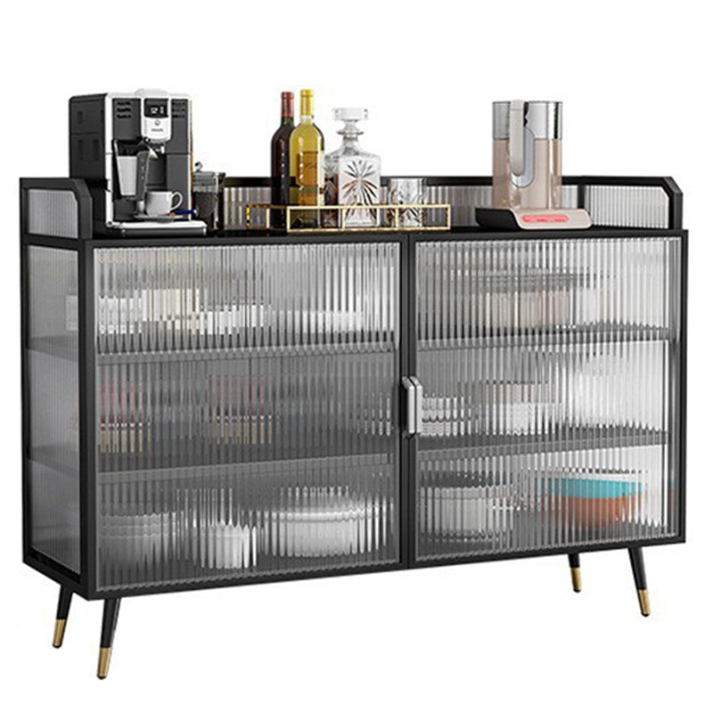 Glam Cabinets Sideboard Buffet Glass Doors Metal Buffet Sideboard