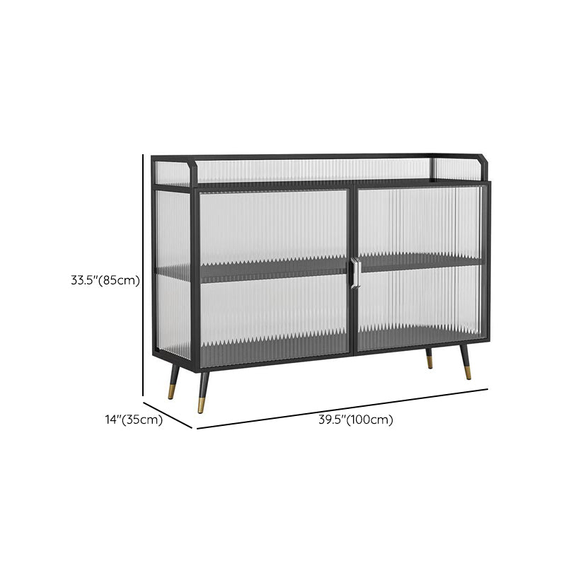 Glam Cabinets Sideboard Buffet Glass Doors Metal Buffet Sideboard