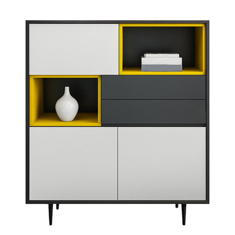 Contemporary Dining Buffet Wood Sideboard with Drawers and Cabinets