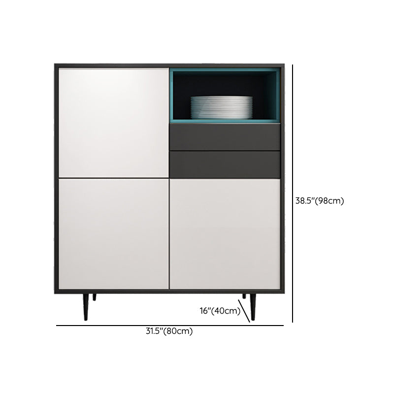 Contemporary Dining Buffet Wood Sideboard with Drawers and Cabinets