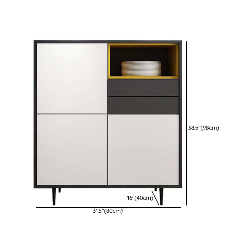 Contemporary Dining Buffet Wood Sideboard with Drawers and Cabinets