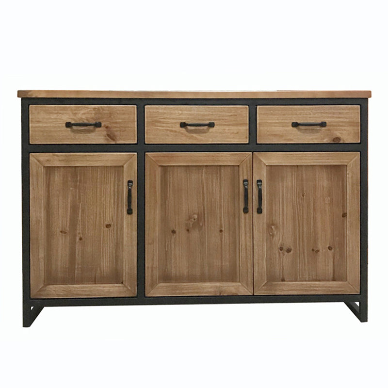 Contemporary Dining Buffet Solid Wood Sideboard with Cabinets and Drawers