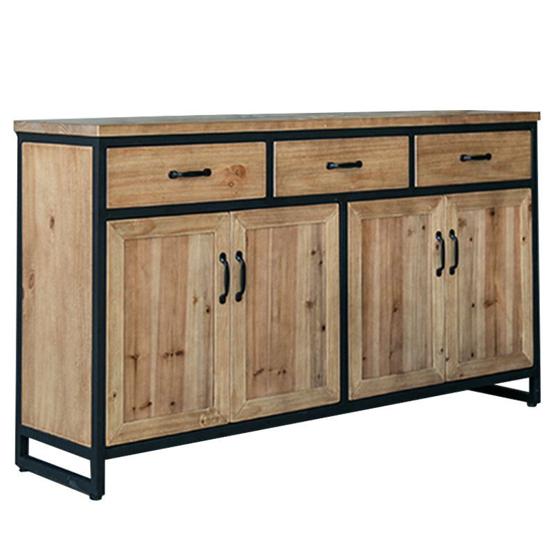 Contemporary Dining Buffet Solid Wood Sideboard with Cabinets and Drawers