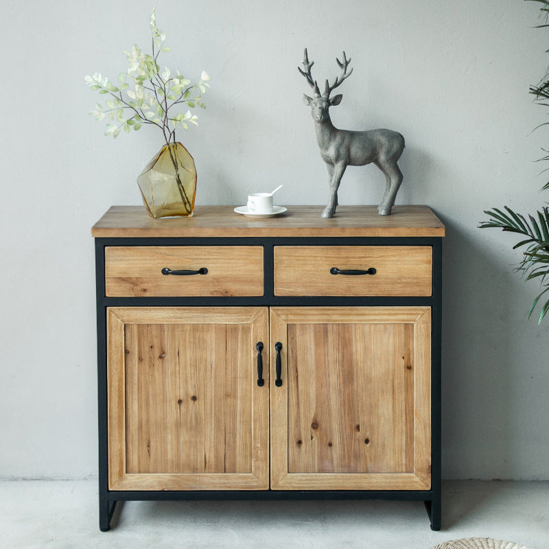 Contemporary Dining Buffet Solid Wood Sideboard with Cabinets and Drawers