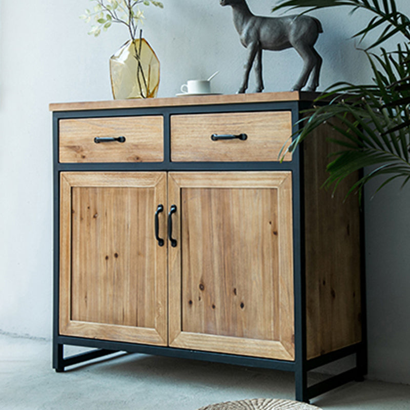 Contemporary Dining Buffet Solid Wood Sideboard with Cabinets and Drawers