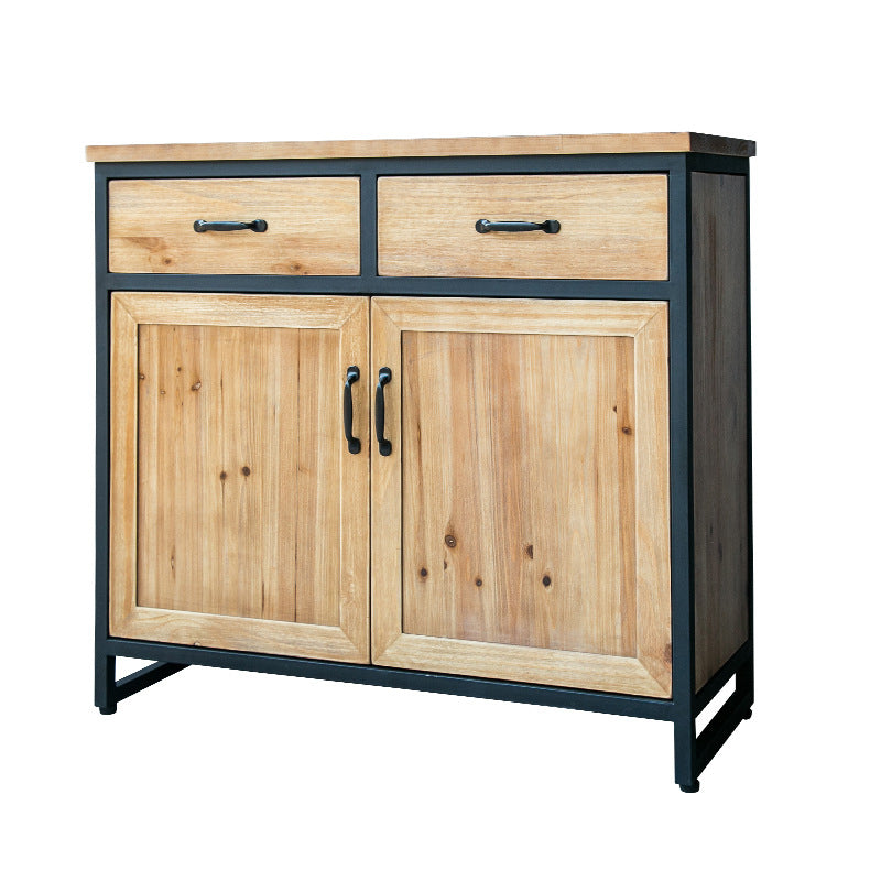 Contemporary Dining Buffet Solid Wood Sideboard with Cabinets and Drawers