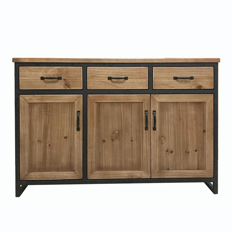 Contemporary Dining Buffet Solid Wood Sideboard with Cabinets and Drawers