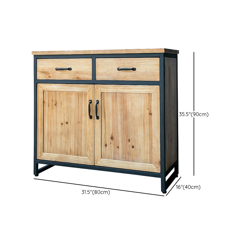 Contemporary Dining Buffet Solid Wood Sideboard with Cabinets and Drawers