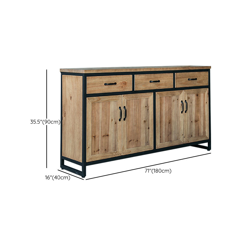 Contemporary Dining Buffet Solid Wood Sideboard with Cabinets and Drawers