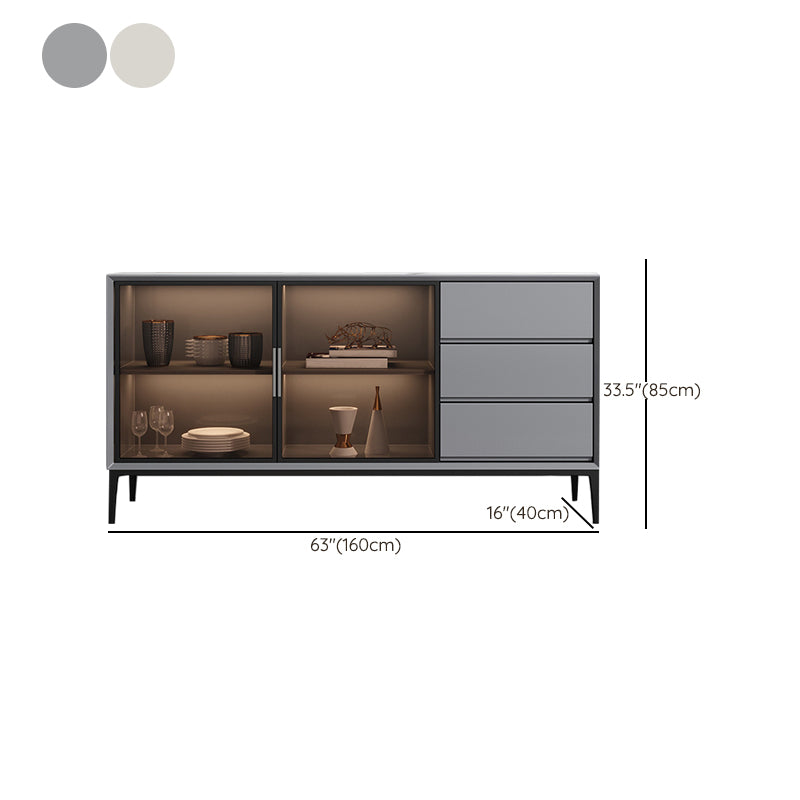 Glam Sideboard Buffet 3 Drawers and 2 Doors Cabinets Buffet Sideboard