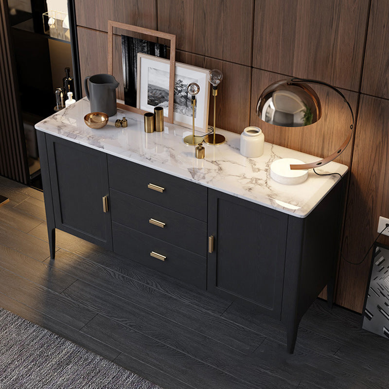 Modern Dining Buffet Stone Sideboard with Cabinets and Drawers