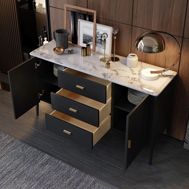 Modern Dining Buffet Stone Sideboard with Cabinets and Drawers