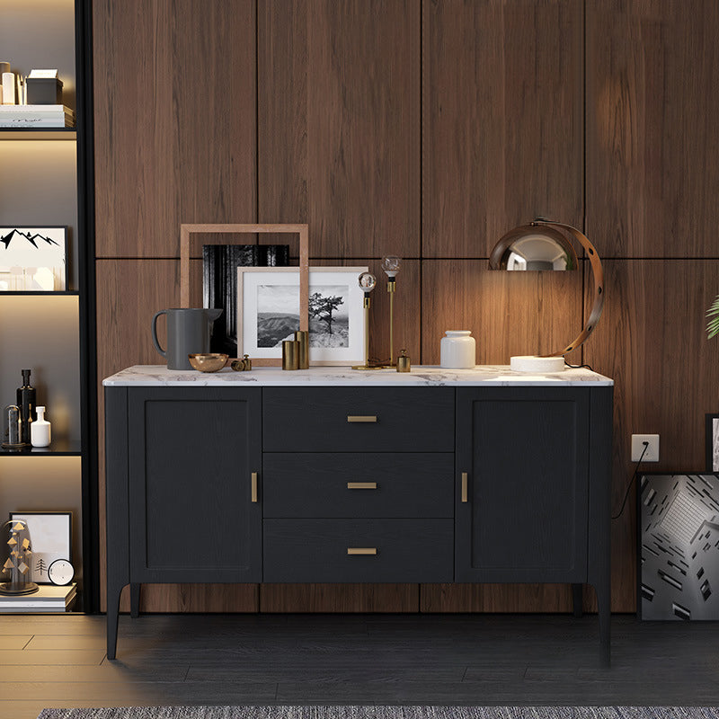 Modern Dining Buffet Stone Sideboard with Cabinets and Drawers