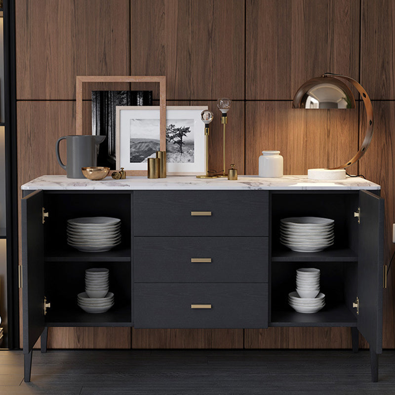 Modern Dining Buffet Stone Sideboard with Cabinets and Drawers