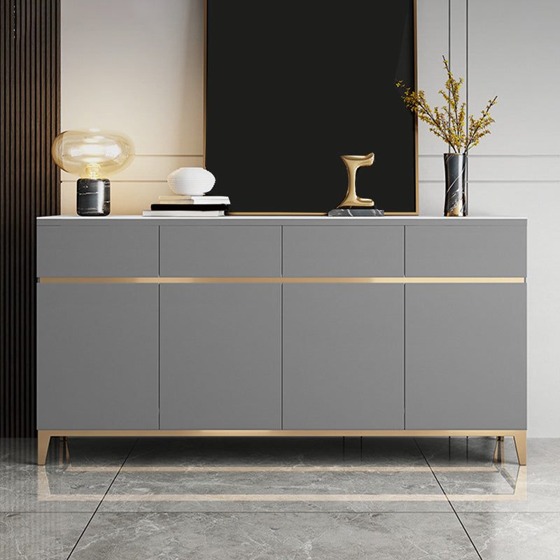 Glam Style Dining Buffet Stone Sideboard Table with Drawers and Cabinets