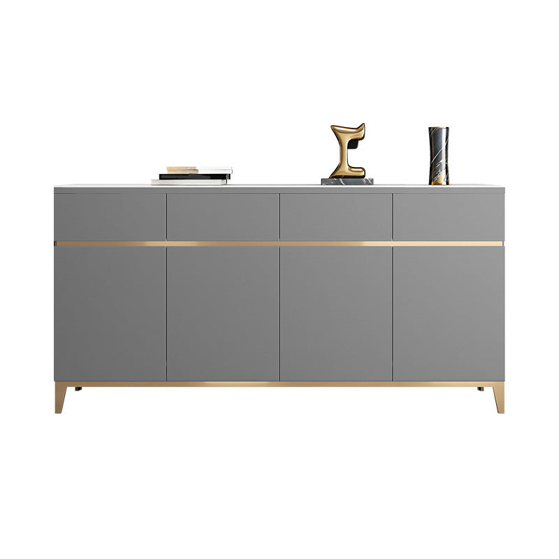 Glam Style Dining Buffet Stone Sideboard Table with Drawers and Cabinets