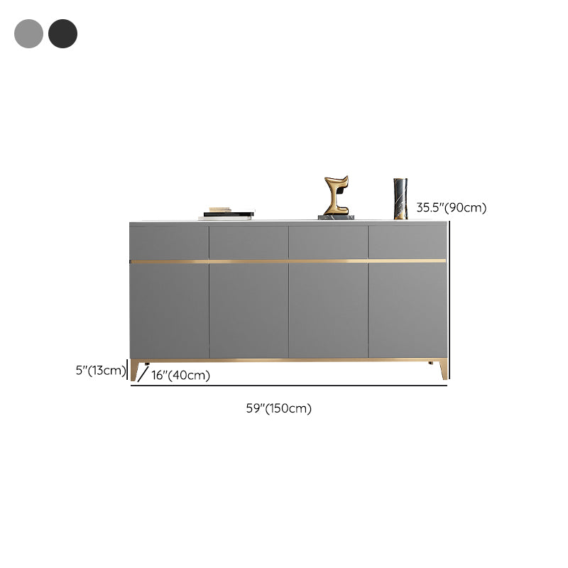 Glam Style Dining Buffet Stone Sideboard Table with Drawers and Cabinets