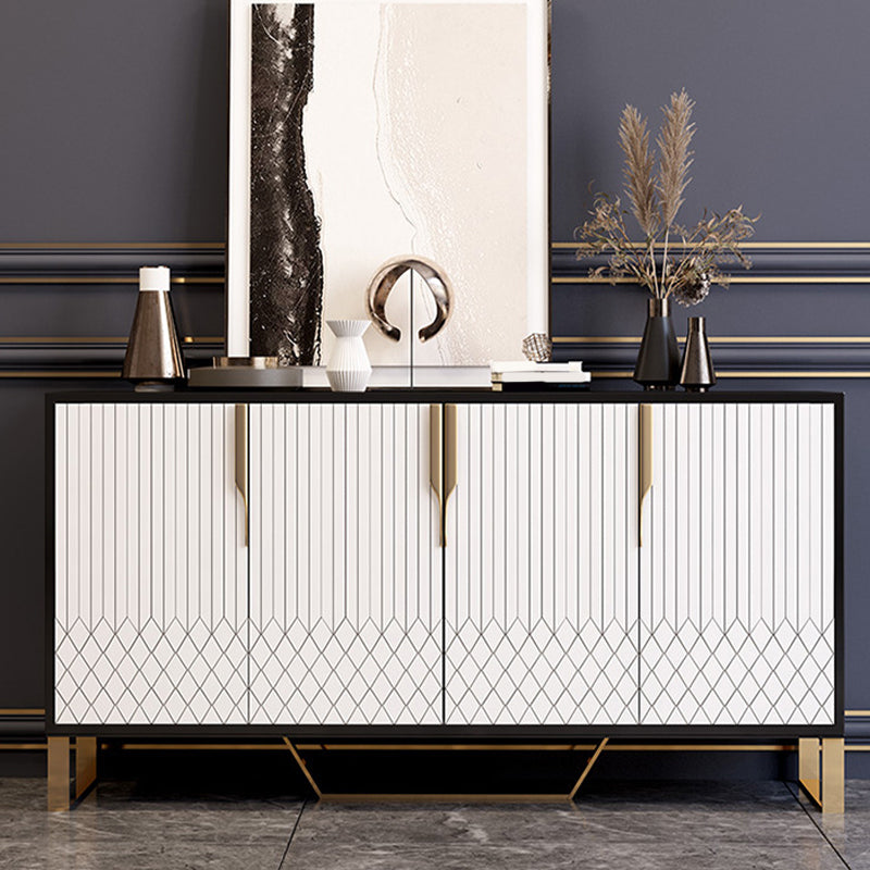 Glam Buffet Sideboard Cabinets Mirrored 4 Doors Dining Buffet