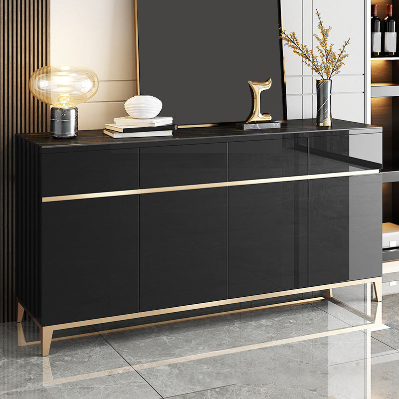 Modern Style Dining Buffet Stone Sideboard Table with Cabinets and Drawers