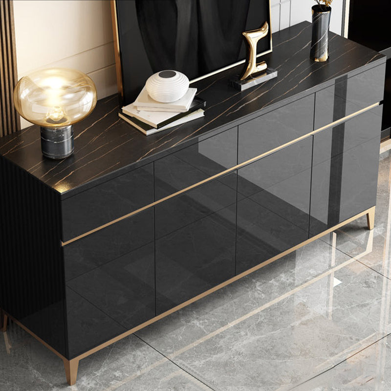 Modern Style Dining Buffet Stone Sideboard Table with Cabinets and Drawers