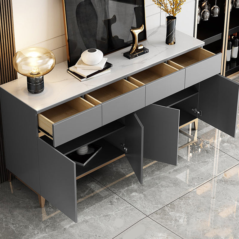 Modern Style Dining Buffet Stone Sideboard Table with Cabinets and Drawers