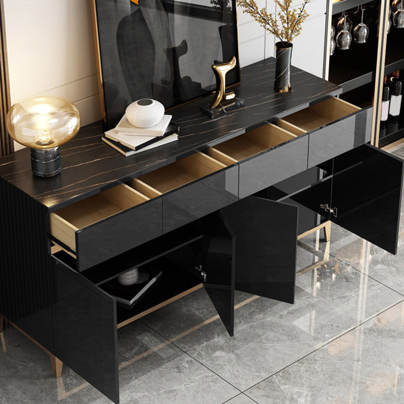 Modern Style Dining Buffet Stone Sideboard Table with Cabinets and Drawers