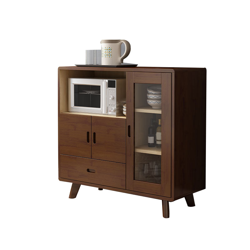 Modern Rubberwood Server 1 Drawer and 3 Doors Buffet Sideboard,14" W X 39" H