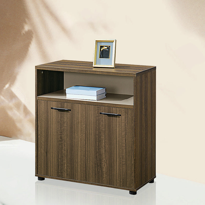 Contemporary Dining Buffet Wood Sideboard Table in Walnut Finish