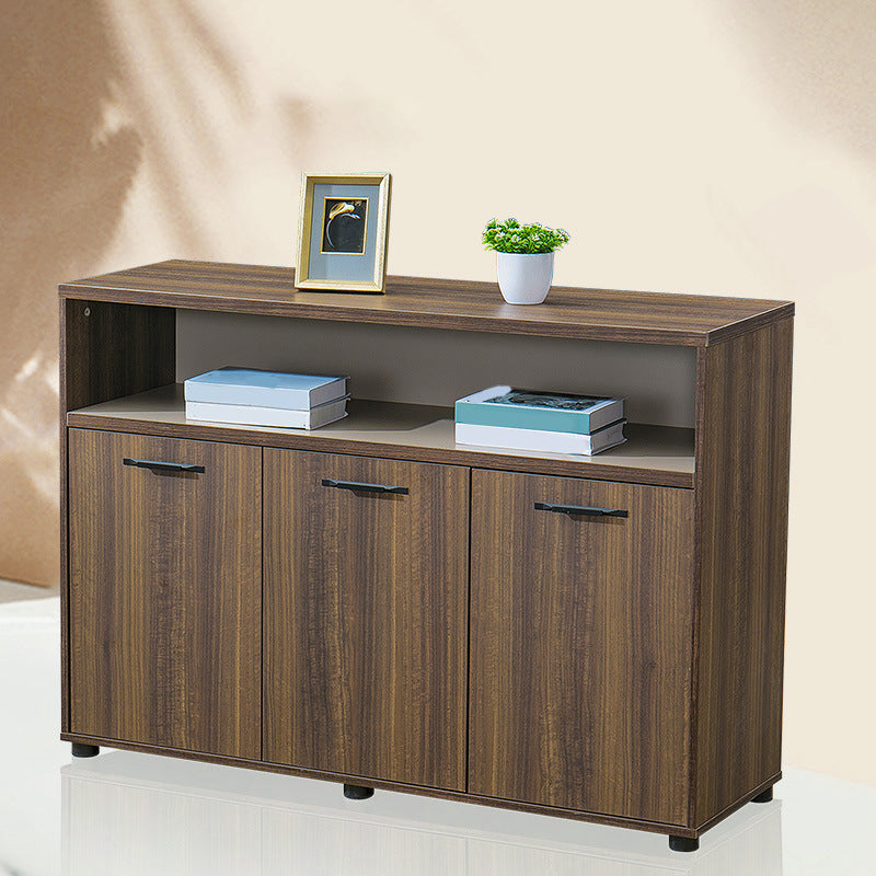 Contemporary Dining Buffet Wood Sideboard Table in Walnut Finish