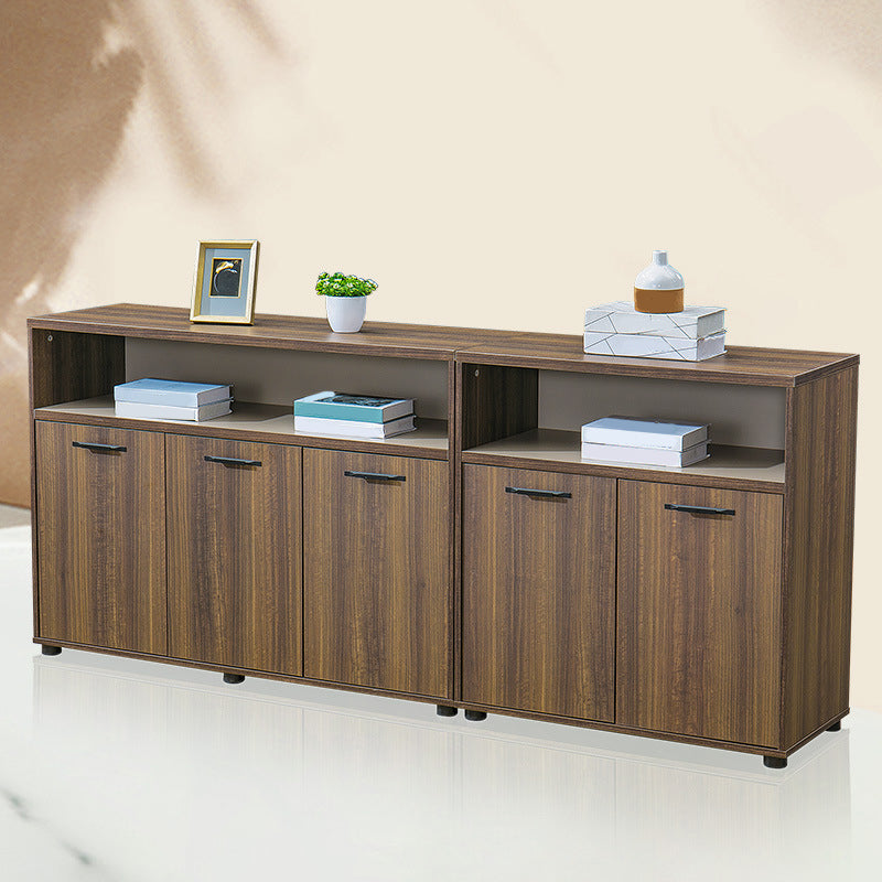 Contemporary Dining Buffet Wood Sideboard Table in Walnut Finish