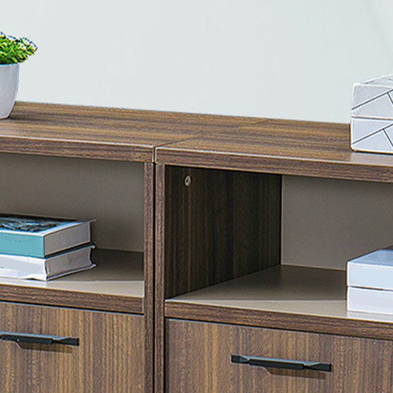 Contemporary Dining Buffet Wood Sideboard Table in Walnut Finish