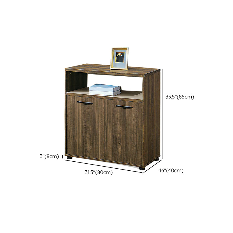 Contemporary Dining Buffet Wood Sideboard Table in Walnut Finish