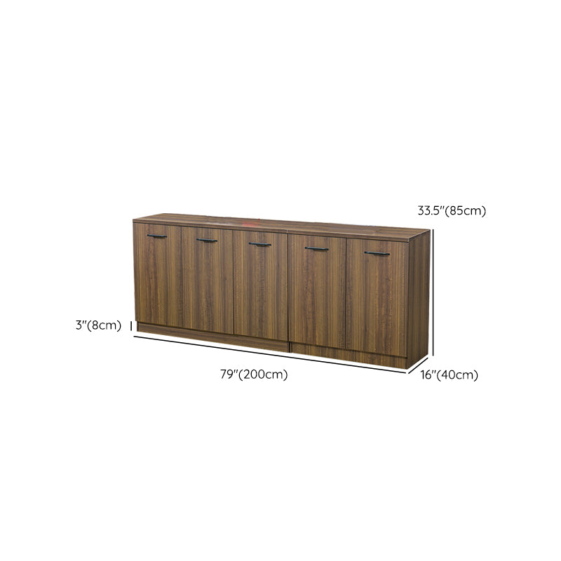 Contemporary Dining Buffet Wood Sideboard Table in Walnut Finish