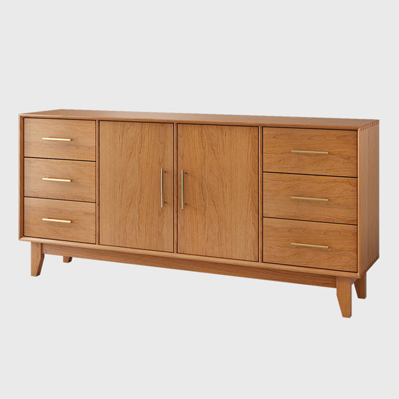 Contemporary Dining Buffet Solid Wood Sideboard Table with Cabinets and Drawers