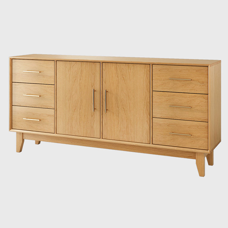 Contemporary Dining Buffet Solid Wood Sideboard Table with Cabinets and Drawers