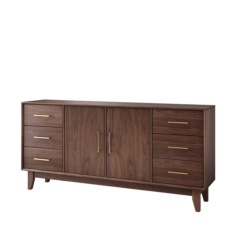 Contemporary Dining Buffet Solid Wood Sideboard Table with Cabinets and Drawers