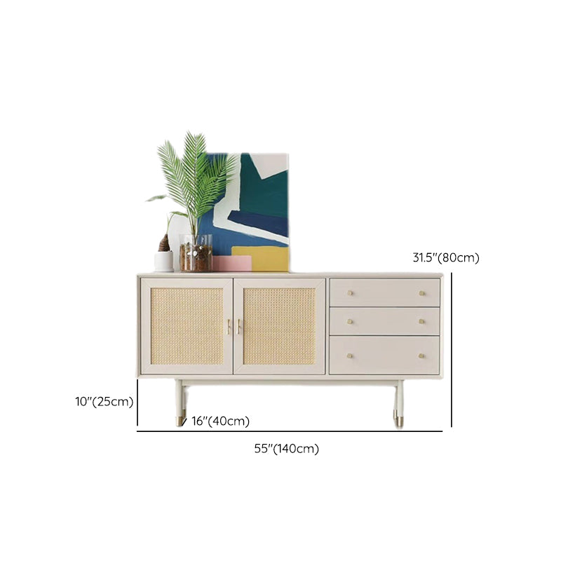 Modern Dining Buffet Solid Wood Sideboard Table with Cabinets and Drawers