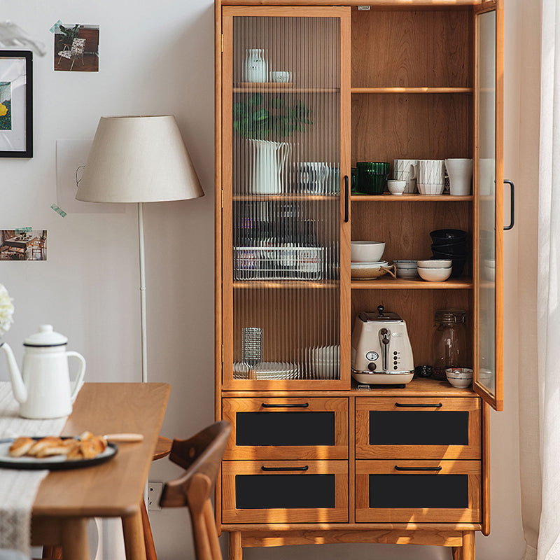 Modern Sideboard Table Solid Wood 70"H Dining Buffet with Cabinets and Drawers