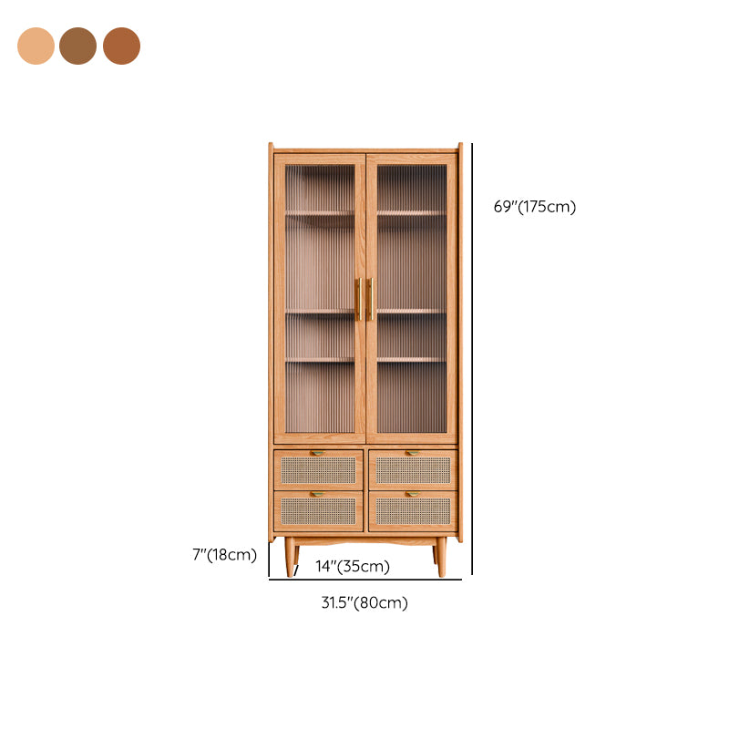 Modern Sideboard Table Solid Wood 70"H Dining Buffet with Cabinets and Drawers