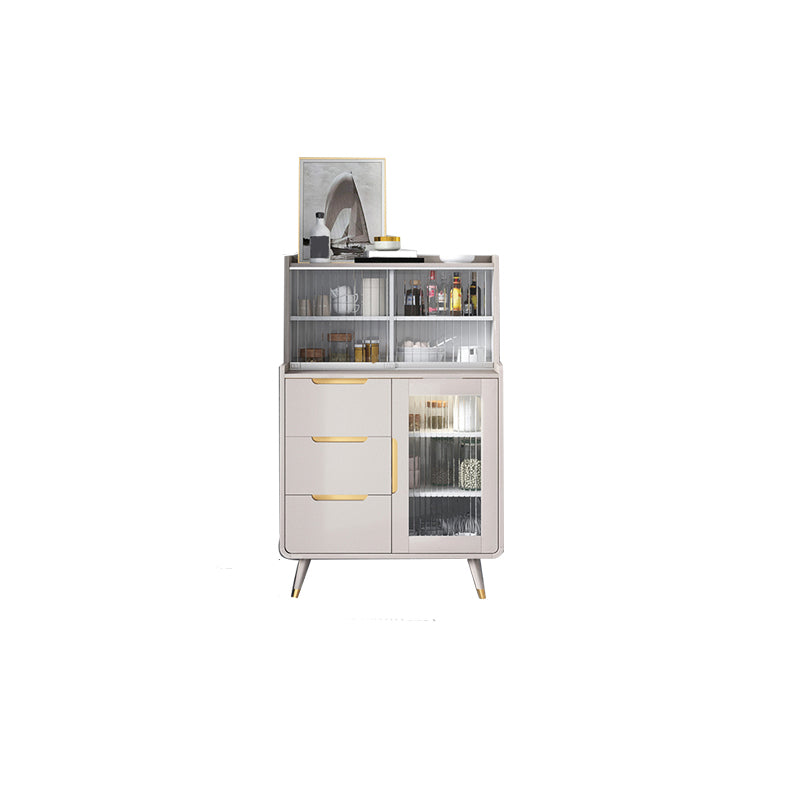 Modern Glass Doors Server 3 Drawers and 3 Doors Cabinets Buffet Sideboard