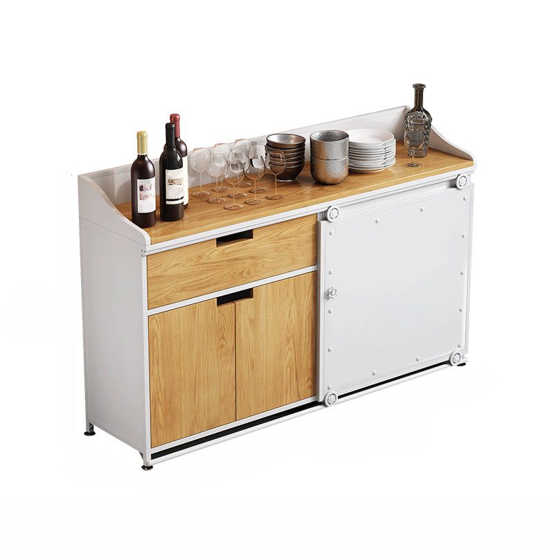 Engineered Wood Dining Server Antique Finish 1-drawer Sideboard with Open Storage